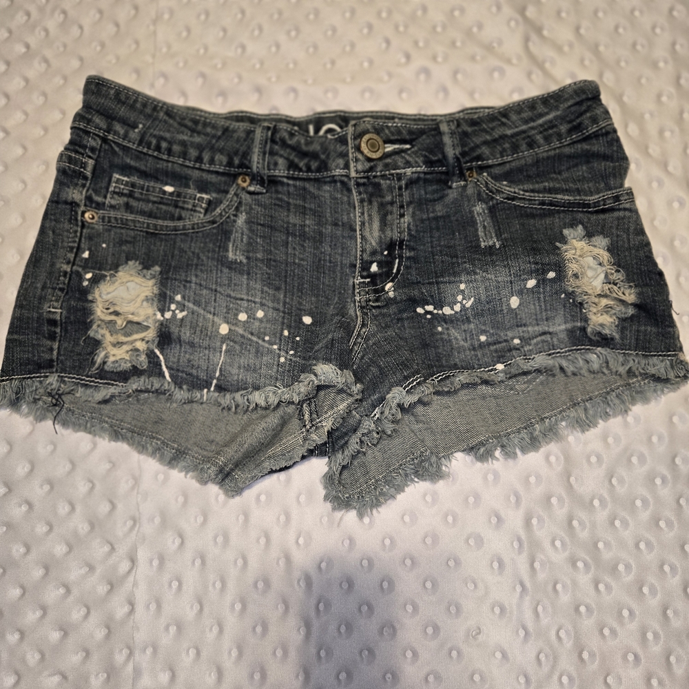 Rue21 Blue‎ Distressed Denim Jean Cutoff Shorty Shorts
